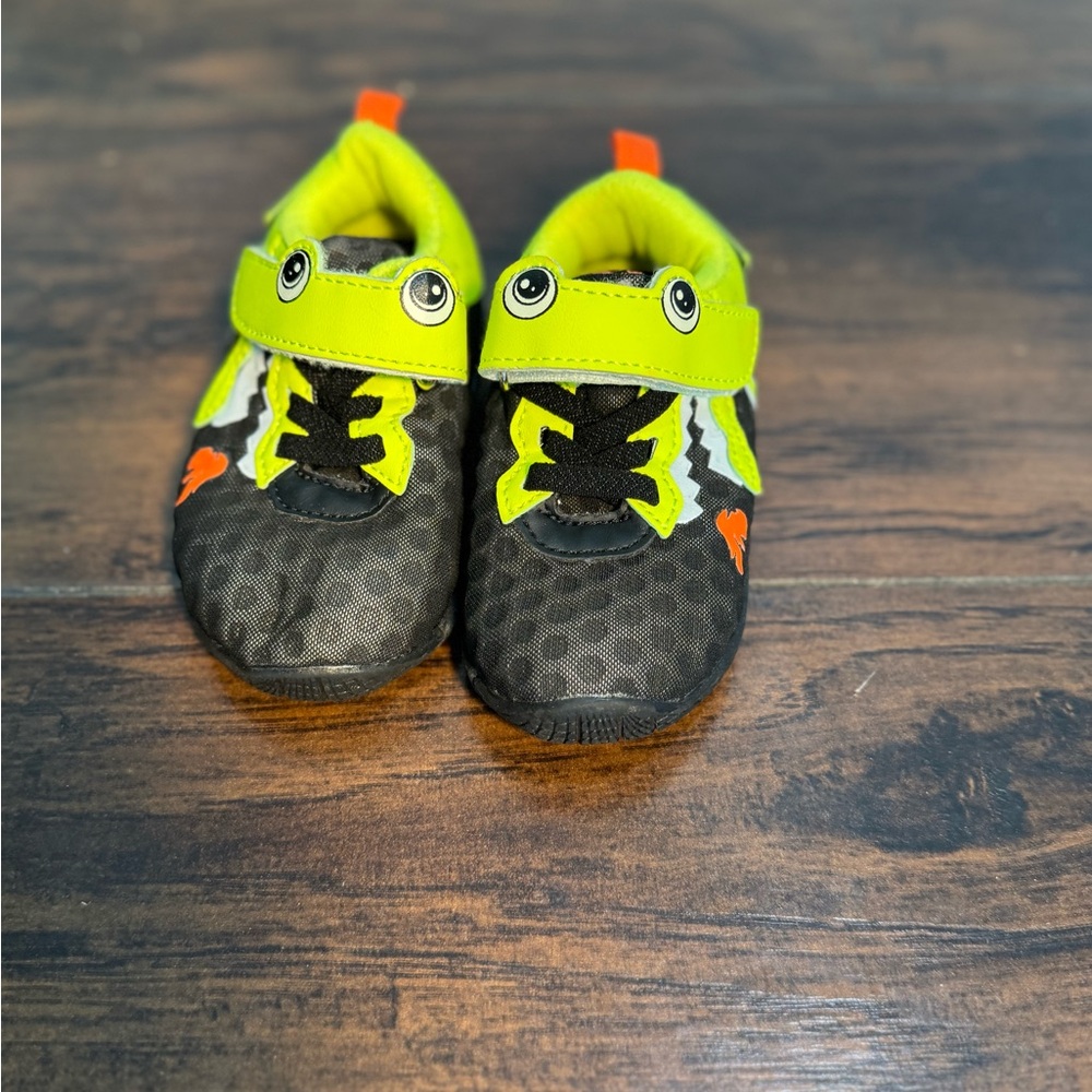 Kids Black and Neon Green Shoes